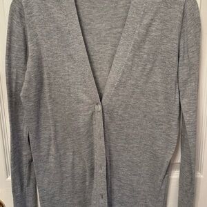 Loft Gray V-Neck Button-Up Cardigan Size Large